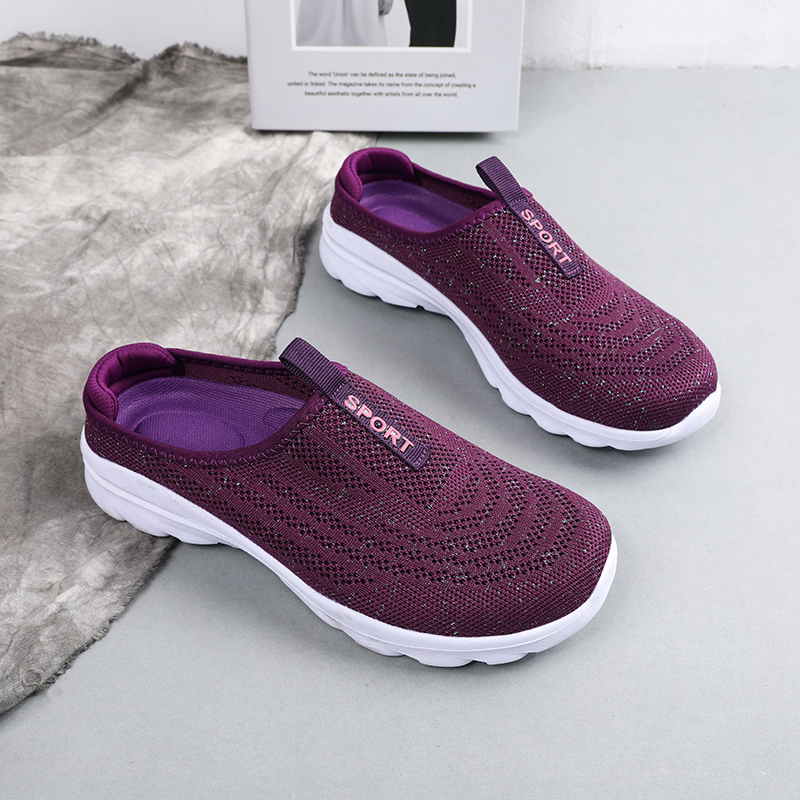 🌸🎉 Trendy Must-Have! Only a Few Left! ✨🥿💫Women's Hiking Lightweight Breathable Non-slip Knitted Flat Thick-soled Slip-on Walking Neuropathy Shoes