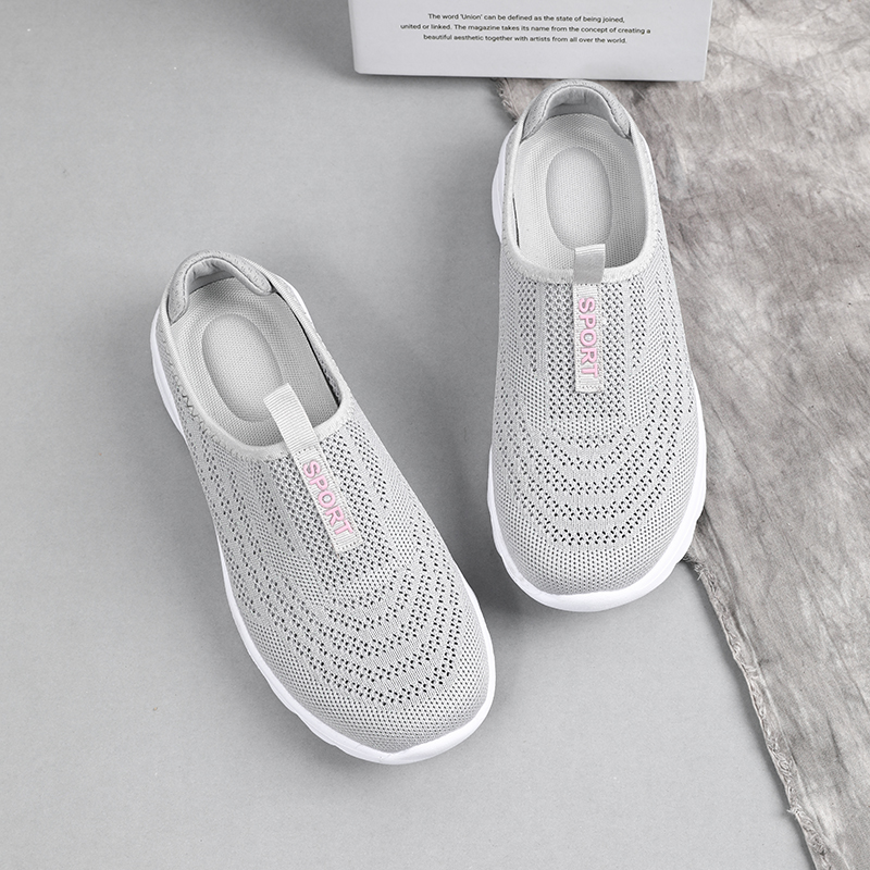 🌸🎉 Trendy Must-Have! Only a Few Left! ✨🥿💫Women's Hiking Lightweight Breathable Non-slip Knitted Flat Thick-soled Slip-on Walking Neuropathy Shoes