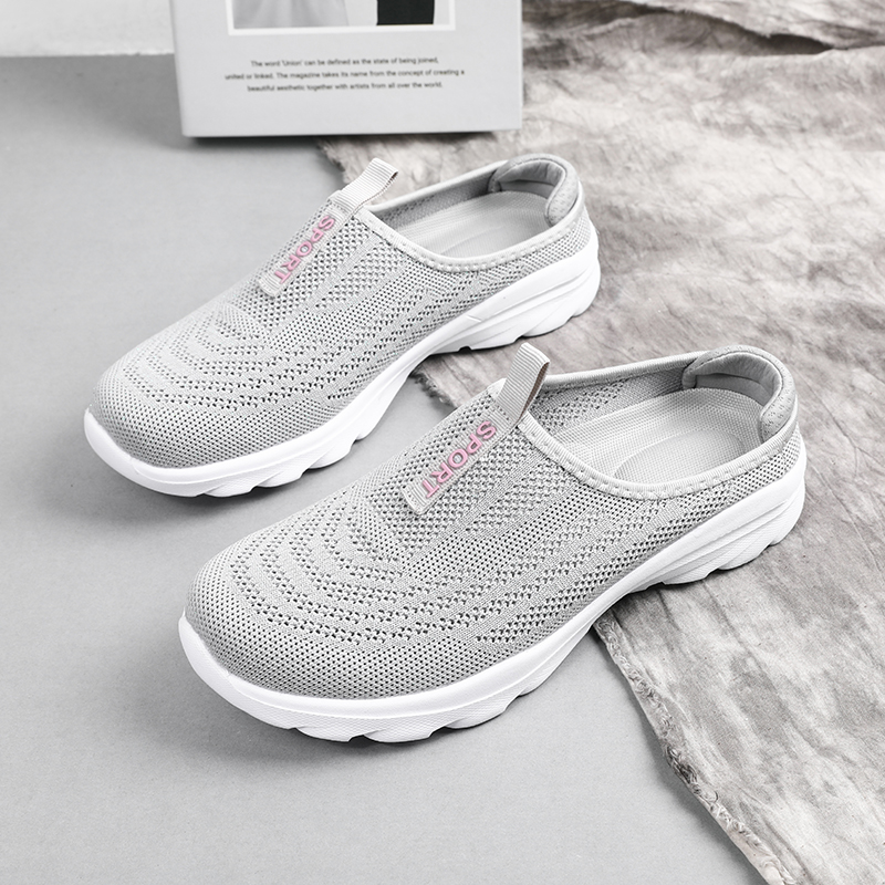🌸🎉 Trendy Must-Have! Only a Few Left! ✨🥿💫Women's Hiking Lightweight Breathable Non-slip Knitted Flat Thick-soled Slip-on Walking Neuropathy Shoes