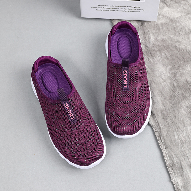 🌸🎉 Trendy Must-Have! Only a Few Left! ✨🥿💫Women's Hiking Lightweight Breathable Non-slip Knitted Flat Thick-soled Slip-on Walking Neuropathy Shoes