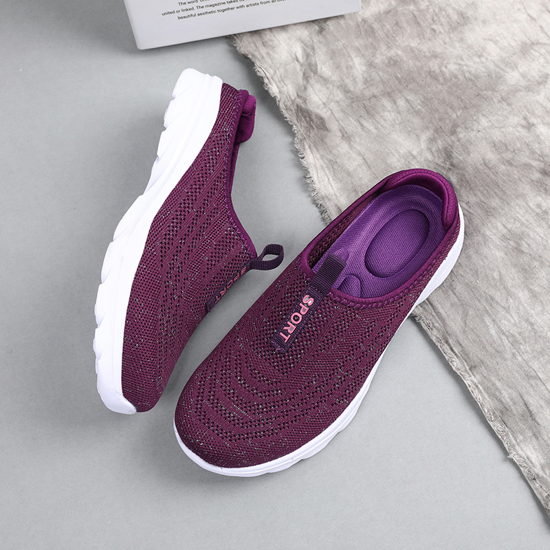 🌸🎉 Trendy Must-Have! Only a Few Left! ✨🥿💫Women's Hiking Lightweight Breathable Non-slip Knitted Flat Thick-soled Slip-on Walking Neuropathy Shoes