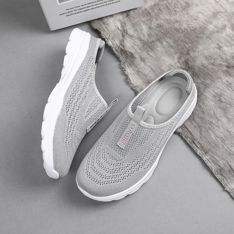 🌸🎉 Trendy Must-Have! Only a Few Left! ✨🥿💫Women's Hiking Lightweight Breathable Non-slip Knitted Flat Thick-soled Slip-on Walking Neuropathy Shoes