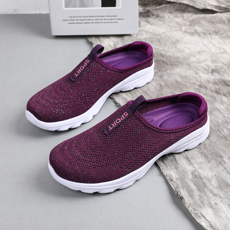 🌸🎉 Trendy Must-Have! Only a Few Left! ✨🥿💫Women's Hiking Lightweight Breathable Non-slip Knitted Flat Thick-soled Slip-on Walking Neuropathy Shoes