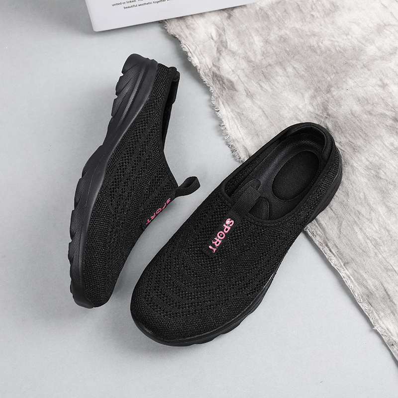 🌸🎉 Trendy Must-Have! Only a Few Left! ✨🥿💫Women's Hiking Lightweight Breathable Non-slip Knitted Flat Thick-soled Slip-on Walking Neuropathy Shoes