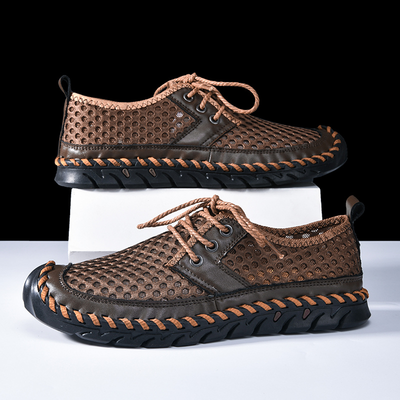 🛡️ Closed-Toe Protection：Men's Quick-Dry Mesh River Trekking Shoes - Breathable Non-Slip Hiking Footwear