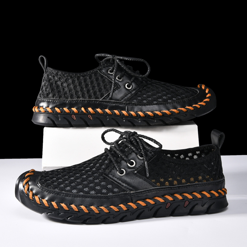 🛡️ Closed-Toe Protection：Men's Quick-Dry Mesh River Trekking Shoes - Breathable Non-Slip Hiking Footwear