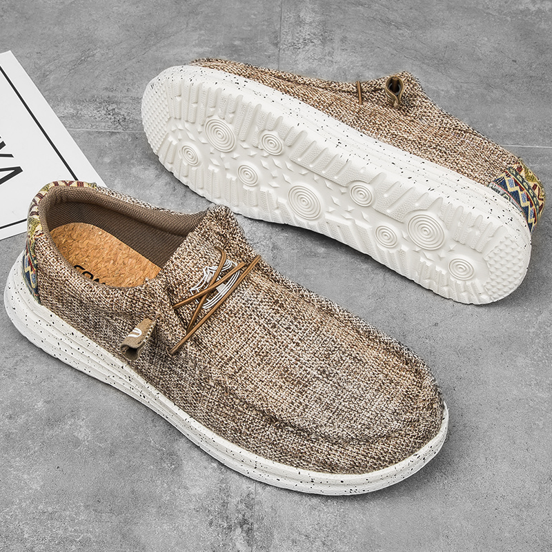 The Brand'S Same Style Slip-On Loafers For Men And Women, Canvas Casual Shoes, High-Elastic Cork Insoles, Cross-Border Best-Selling Loafers