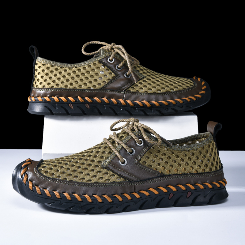 🛡️ Closed-Toe Protection：Men's Quick-Dry Mesh River Trekking Shoes - Breathable Non-Slip Hiking Footwear