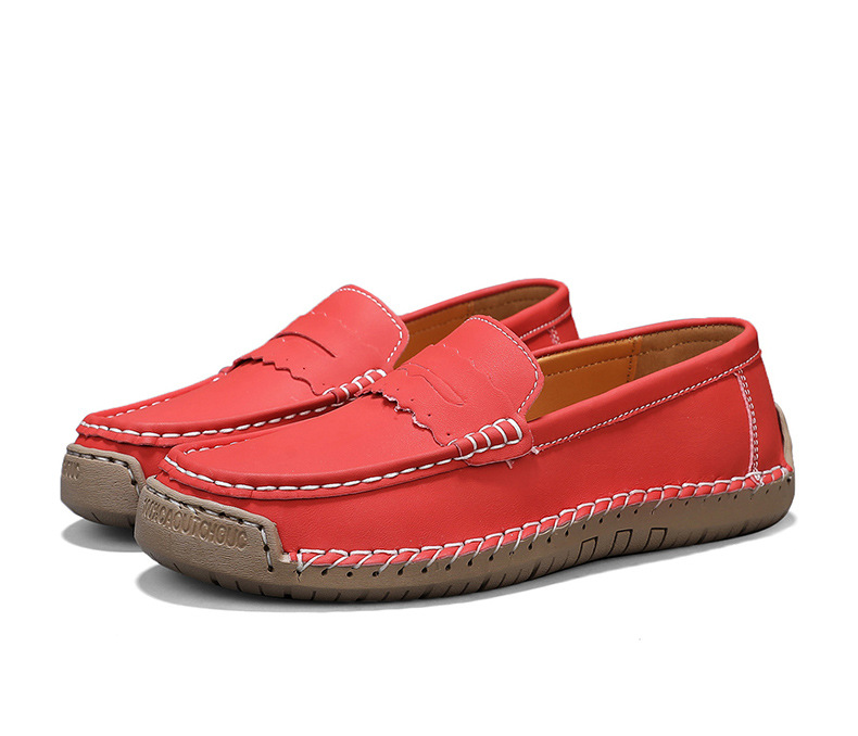 🔥Last Day 60% OFF🔥Women's Hand-Stitched Leather Slip-On Loafers, Non-Slip Soft Sole Casual Shoes for Spring & Autumn, 