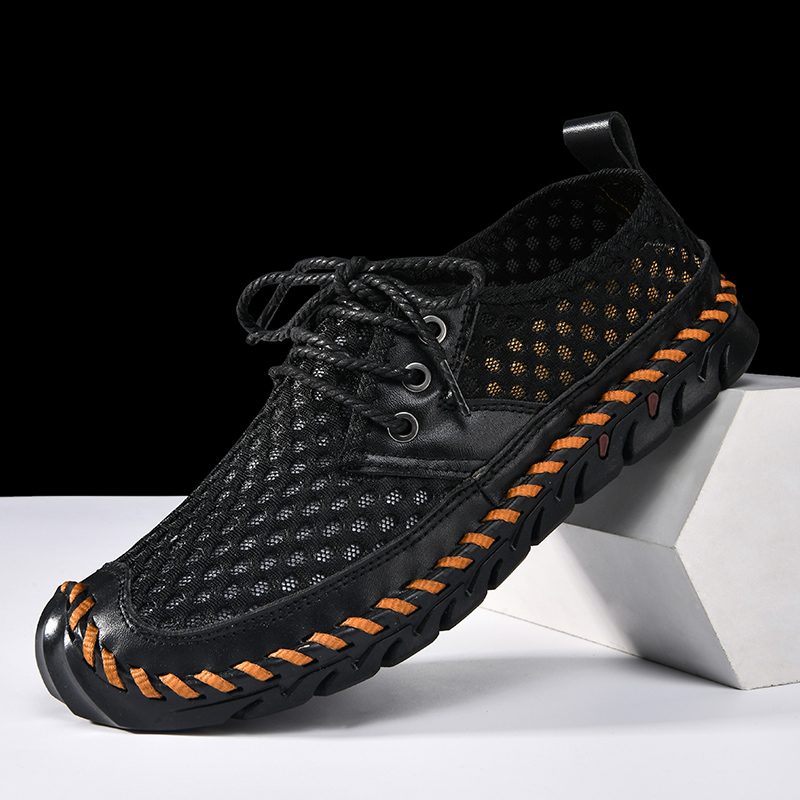 🛡️ Closed-Toe Protection：Men's Quick-Dry Mesh River Trekking Shoes - Breathable Non-Slip Hiking Footwear