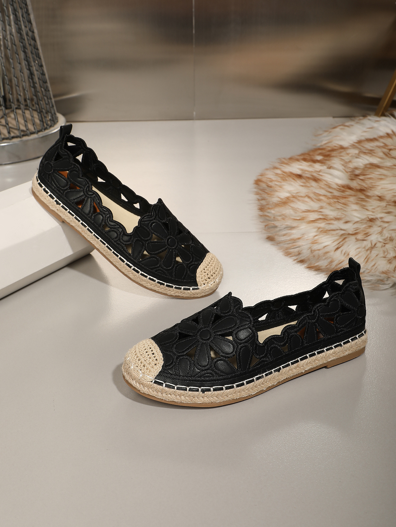 Casual Vacation Straw Sole Flats for Women's All-Day Comfort