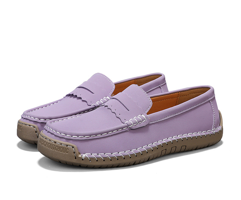🔥Last Day 60% OFF🔥Women's Hand-Stitched Leather Slip-On Loafers, Non-Slip Soft Sole Casual Shoes for Spring & Autumn, 