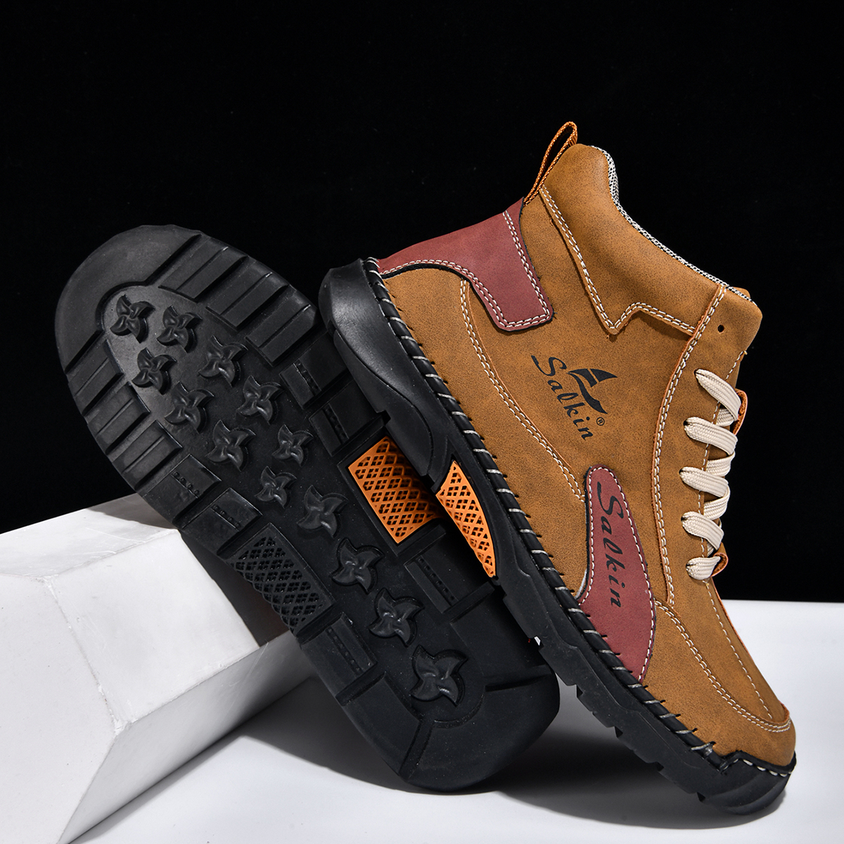 Men's Orthopedic Leather Shoes - Wide Toe | Waterproof | Structured Support | Non-Slip | Anti-Wear | Comfortable