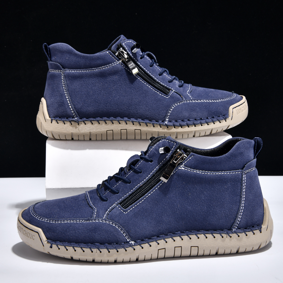  🔥Last Day 70% OFF🔥Men's Side-Zip Leather Ankle Boots - Soft Sole Casual Martin Style Shoes