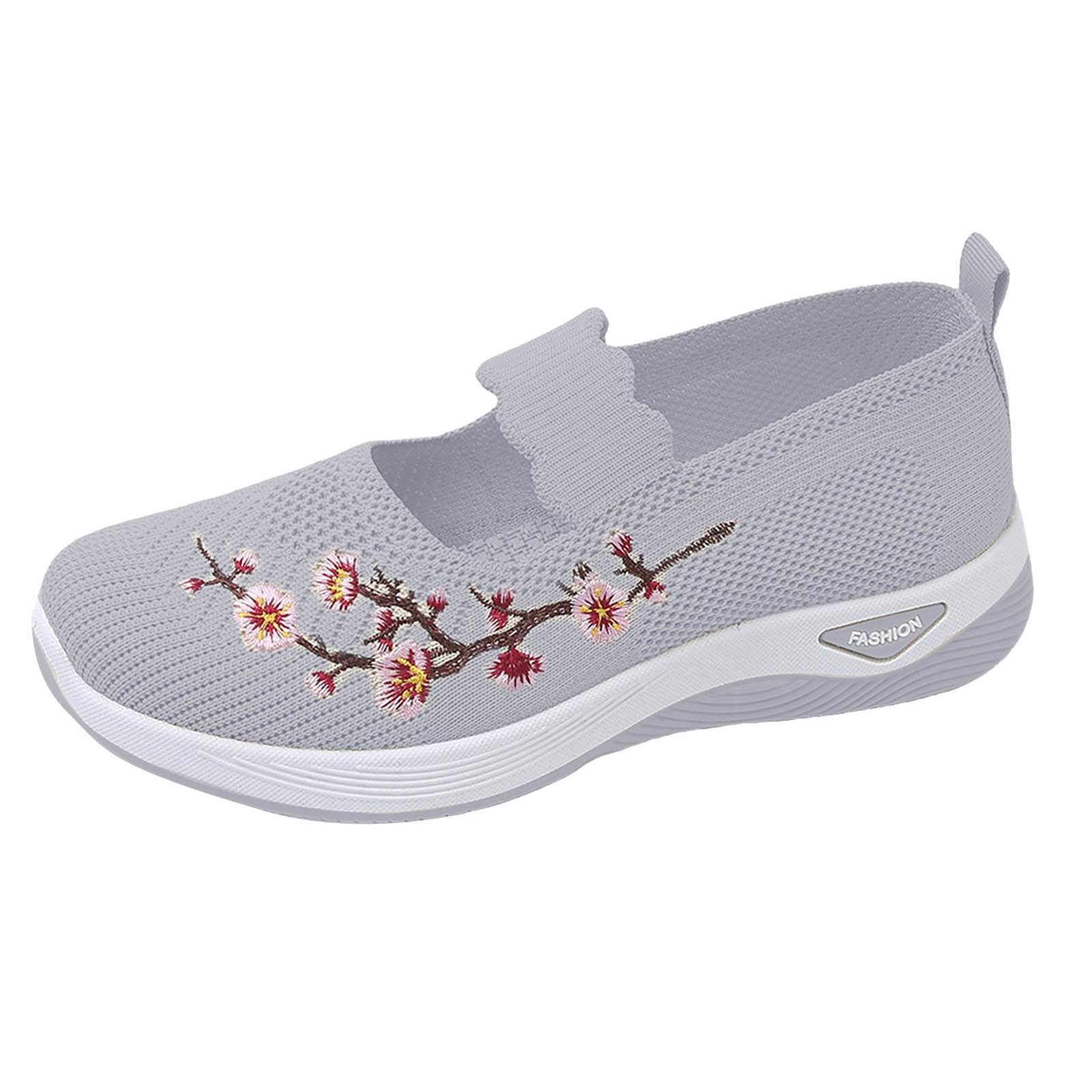 Stylish Embroidered Comfort Walking Shoes for Women, Breathable Casual Sneakers for Everyday