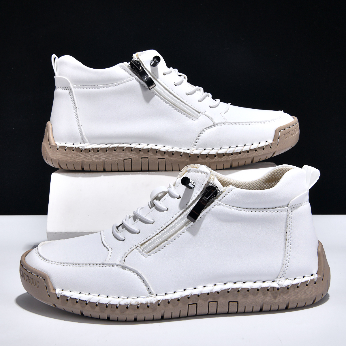  🔥Last Day 70% OFF🔥Men's Side-Zip Leather Ankle Boots - Soft Sole Casual Martin Style Shoes