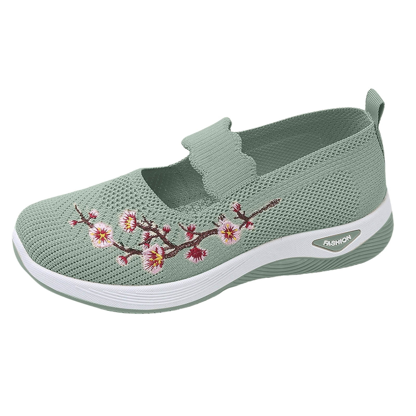 Stylish Embroidered Comfort Walking Shoes for Women, Breathable Casual Sneakers for Everyday