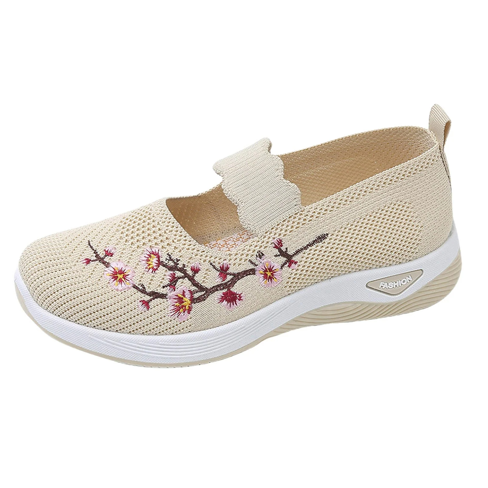Stylish Embroidered Comfort Walking Shoes for Women, Breathable Casual Sneakers for Everyday