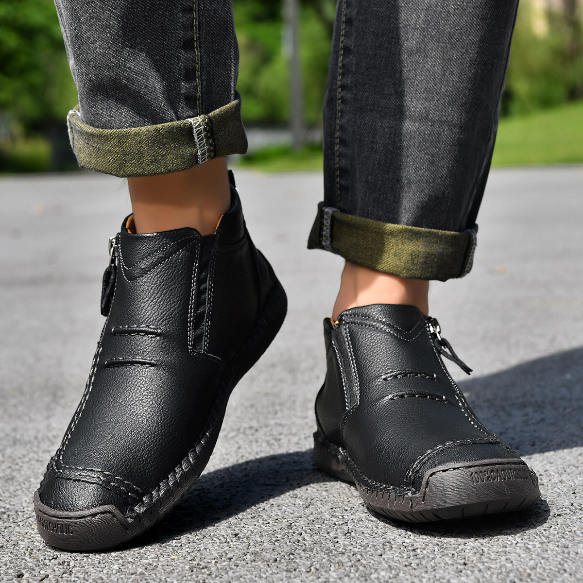 🔥Last Day Deals🔥Italian Handmade Suede High Boots for Men Waterproof Leather Sneakers