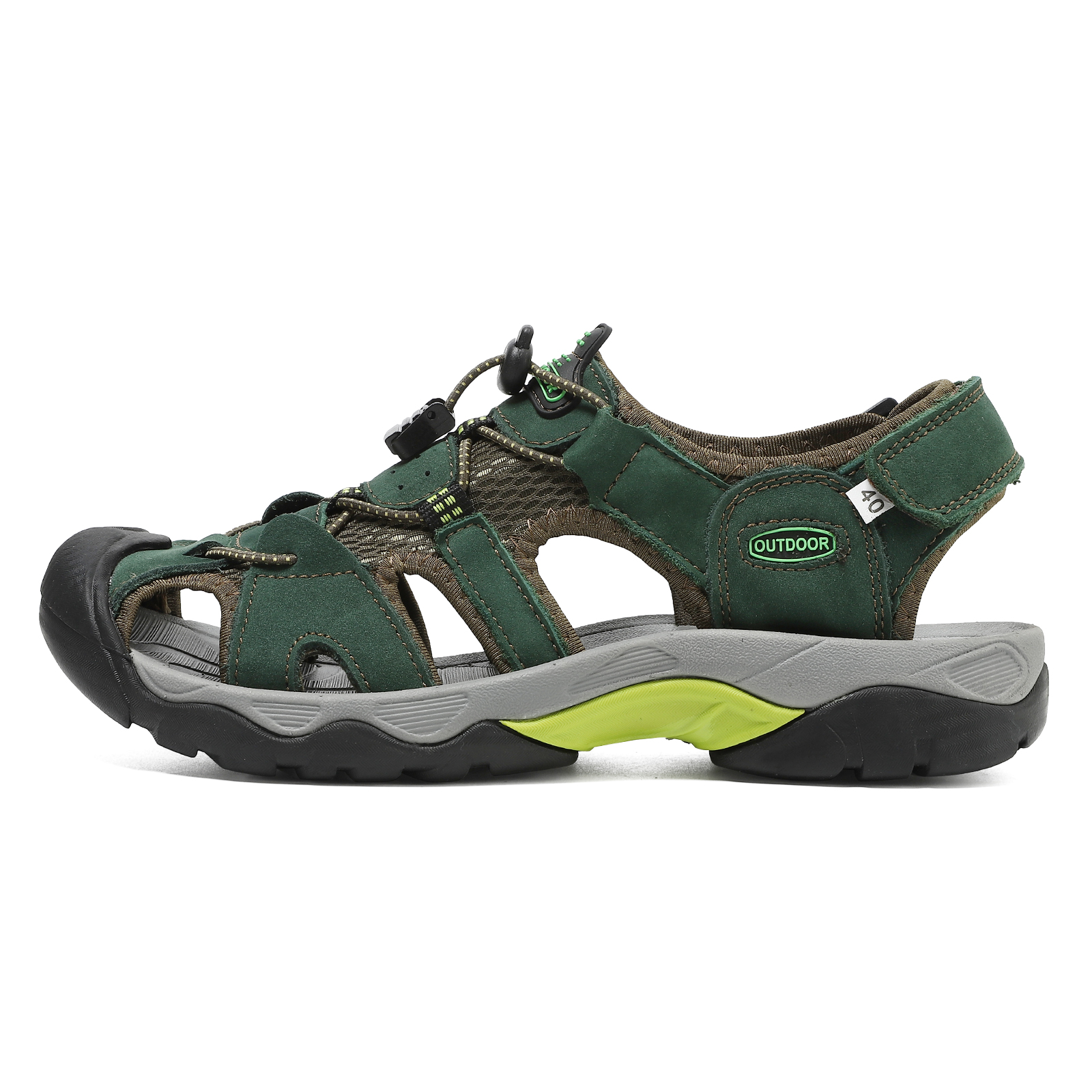 🔥Last Day 60% OFF🔥Men's Genuine Leather Closed-Toe Outdoor Sandals, Protective Non-Slip Casual Beach & Hiking Shoes