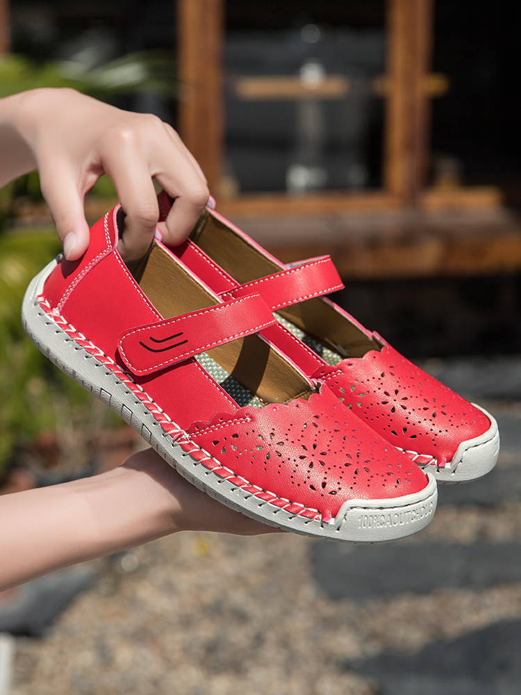 Cross-Border Mary Jane Sandals Amazon Large Size Women'S Shoes Outdoor Casual Shoes Summer Mom Shoes Velcro Single Shoes