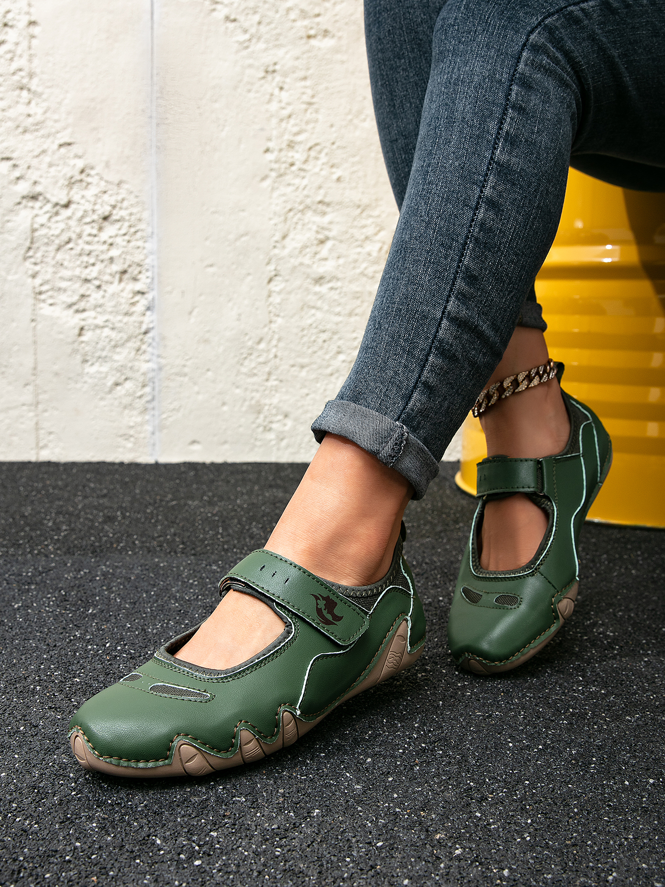 Cross-Border Nurse Sandals Amazon Large Size Mary Jane Women'S Shoes Casual Shoes Summer Sneakers Velcro Mom Shoes