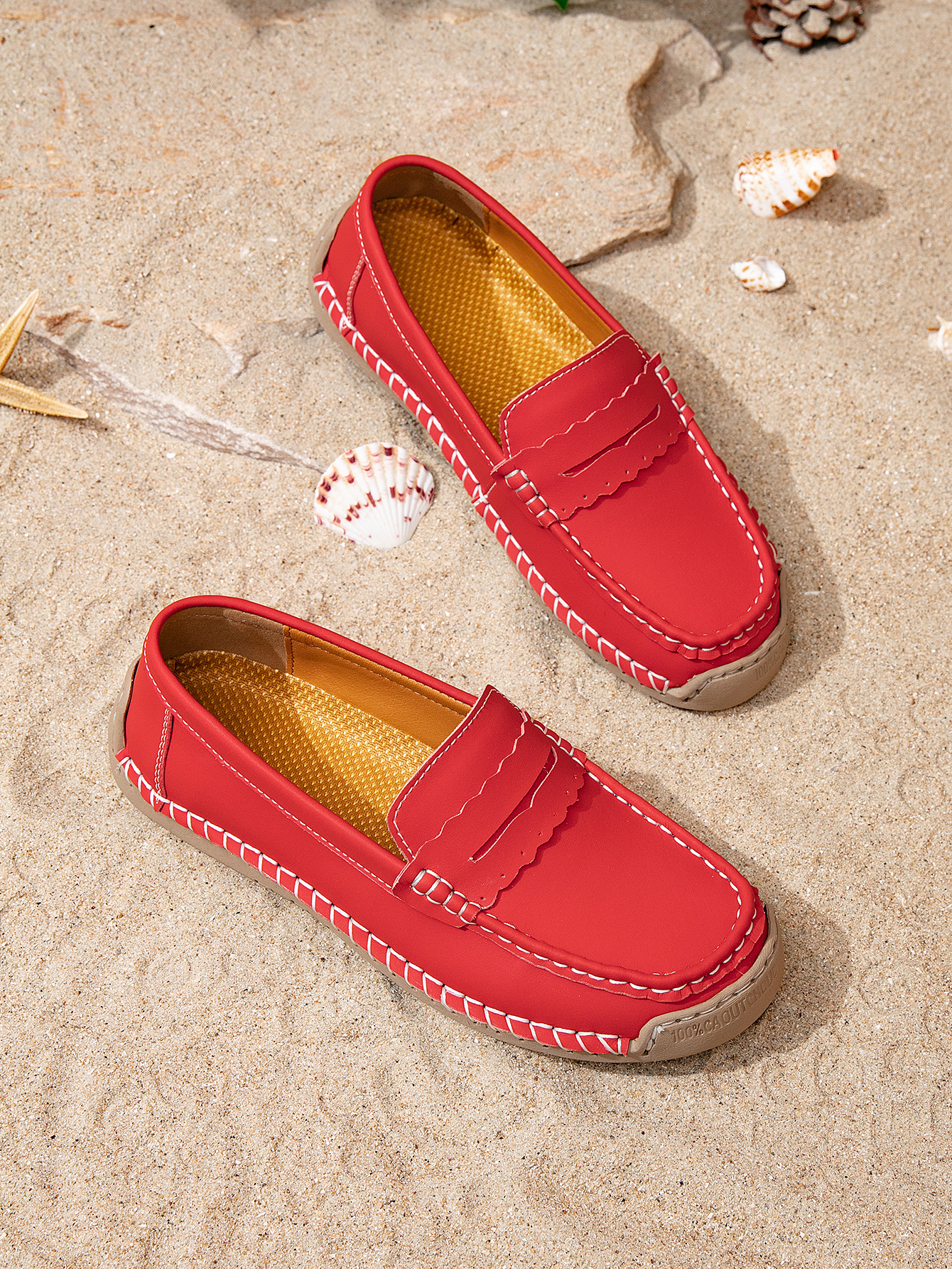 2025 Cross-Border Amazon Popular Spring And Autumn Large Size Women'S Shoes Anti-Slip Soft Sole Casual Shoes Hand-Stitched Mother'S Shoes