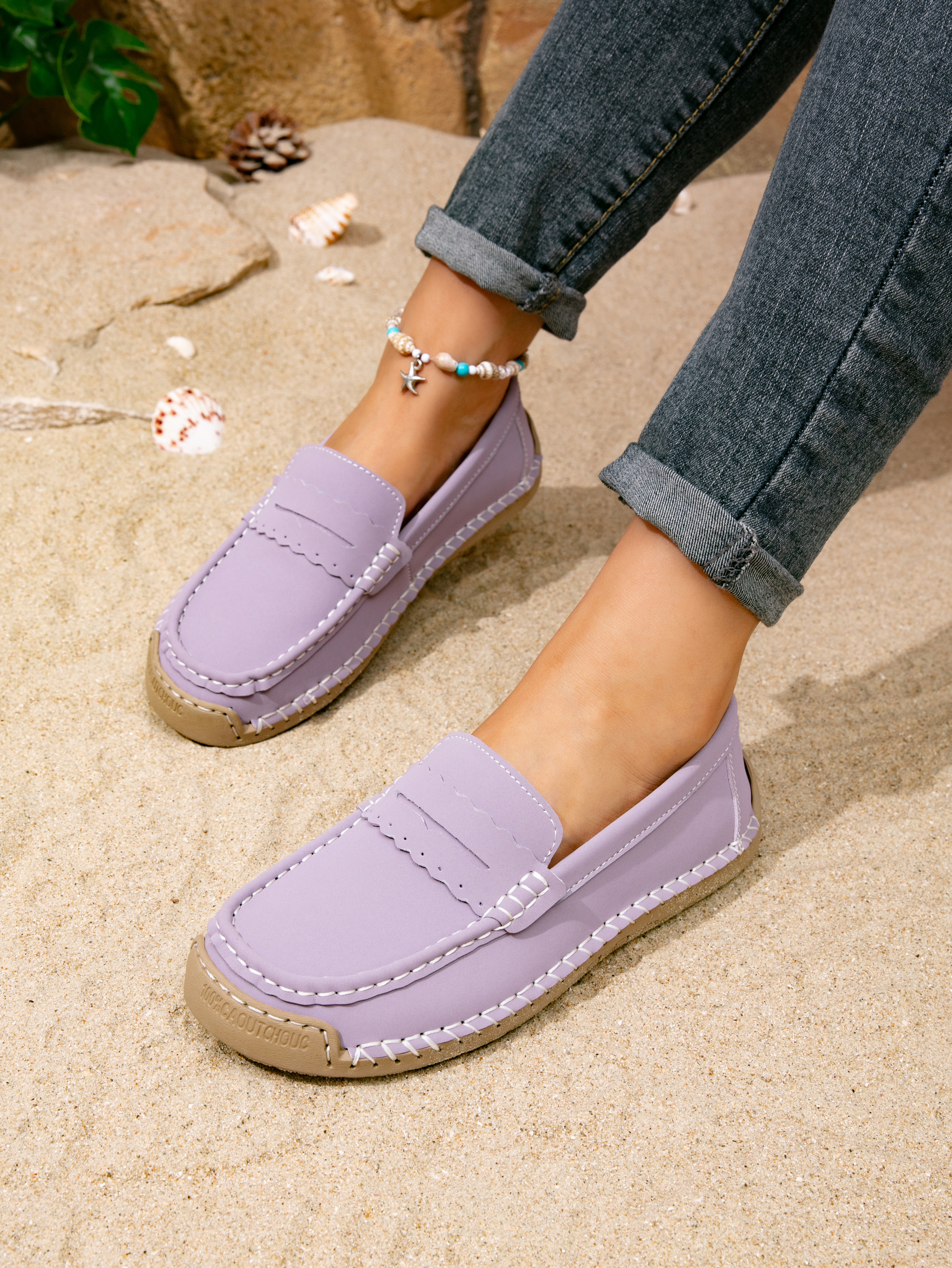 2025 Cross-Border Amazon Popular Spring And Autumn Large Size Women'S Shoes Anti-Slip Soft Sole Casual Shoes Hand-Stitched Mother'S Shoes