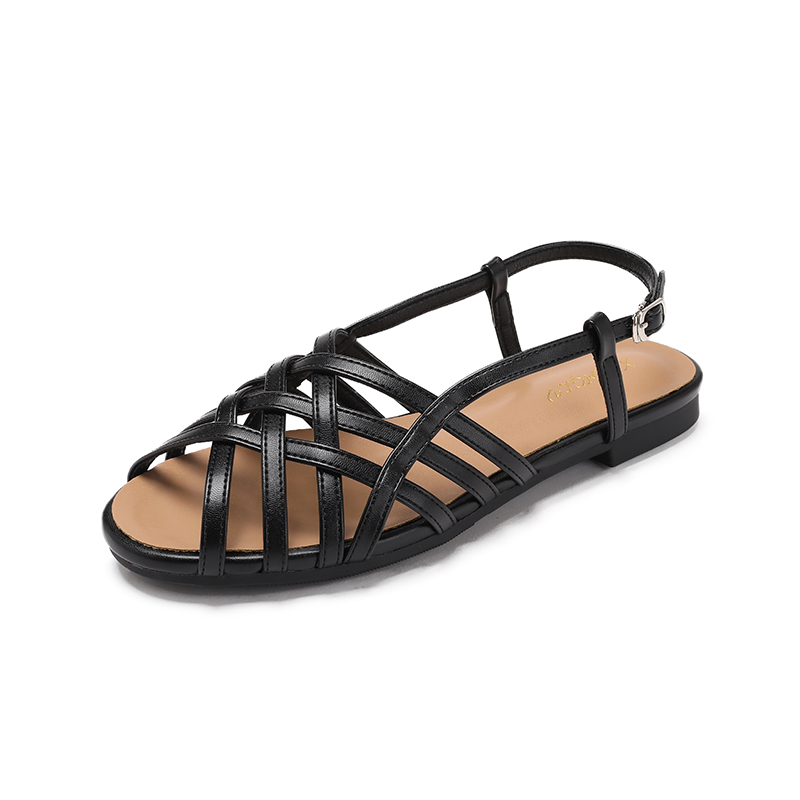 ⏰Last Day!45% OFF 🔥Women's Woven Closed-Toe Flat Sandals, Adjustable Buckle Ankle Strap Roman Shoes for Summer, Beach & Casual Wear