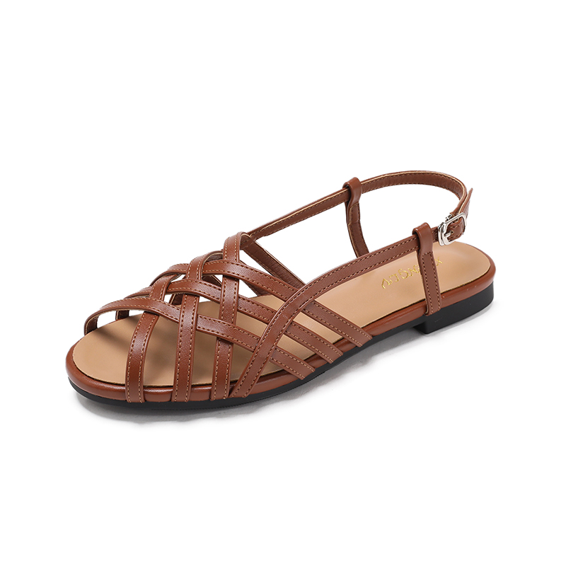 ⏰Last Day!45% OFF 🔥Women's Woven Closed-Toe Flat Sandals, Adjustable Buckle Ankle Strap Roman Shoes for Summer, Beach & Casual Wear