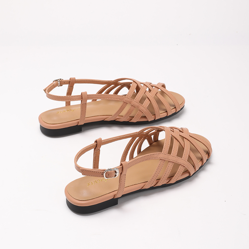 ⏰Last Day!45% OFF 🔥Women's Woven Closed-Toe Flat Sandals, Adjustable Buckle Ankle Strap Roman Shoes for Summer, Beach & Casual Wear