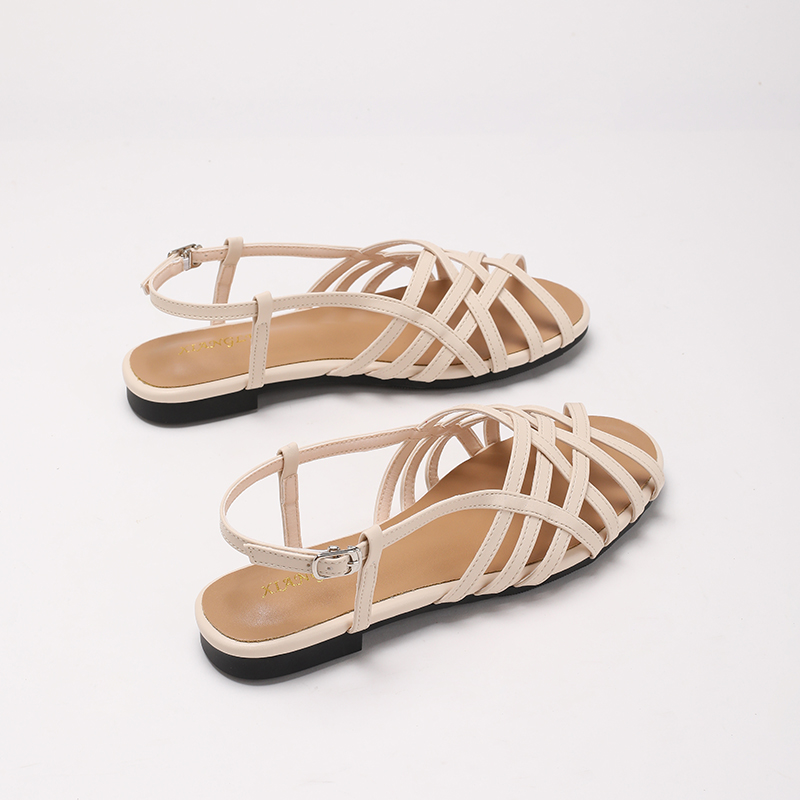 ⏰Last Day!45% OFF 🔥Women's Woven Closed-Toe Flat Sandals, Adjustable Buckle Ankle Strap Roman Shoes for Summer, Beach & Casual Wear