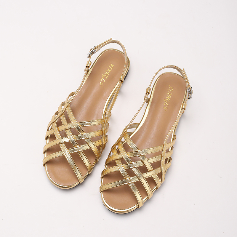 ⏰Last Day!45% OFF 🔥Women's Woven Closed-Toe Flat Sandals, Adjustable Buckle Ankle Strap Roman Shoes for Summer, Beach & Casual Wear