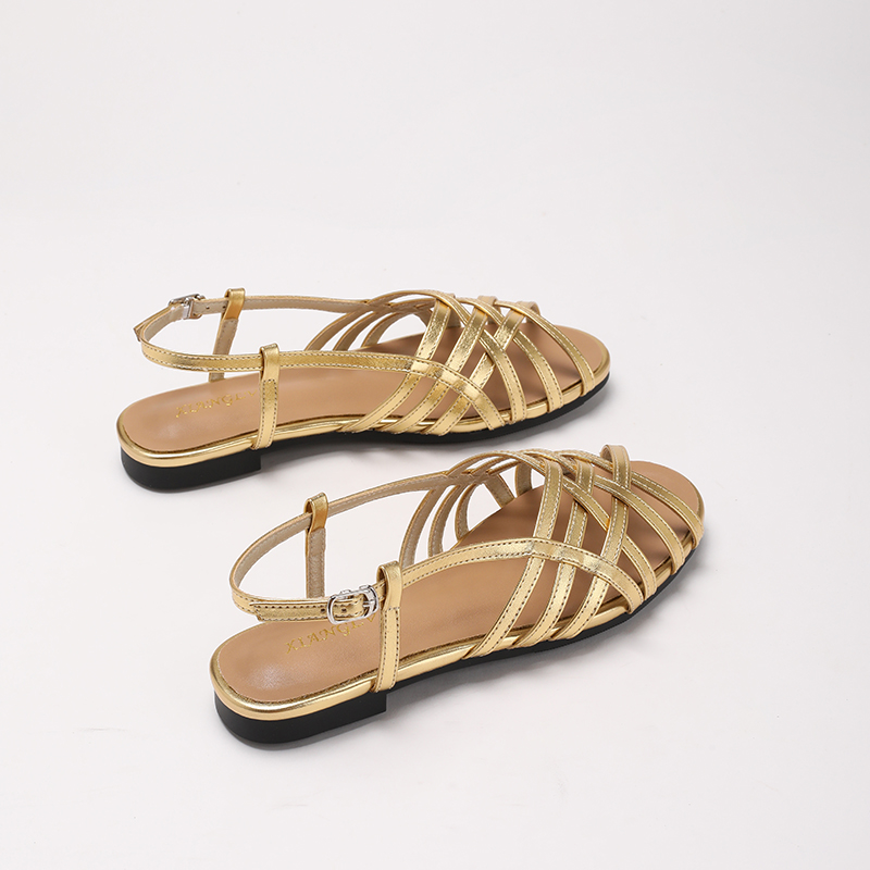 ⏰Last Day!45% OFF 🔥Women's Woven Closed-Toe Flat Sandals, Adjustable Buckle Ankle Strap Roman Shoes for Summer, Beach & Casual Wear