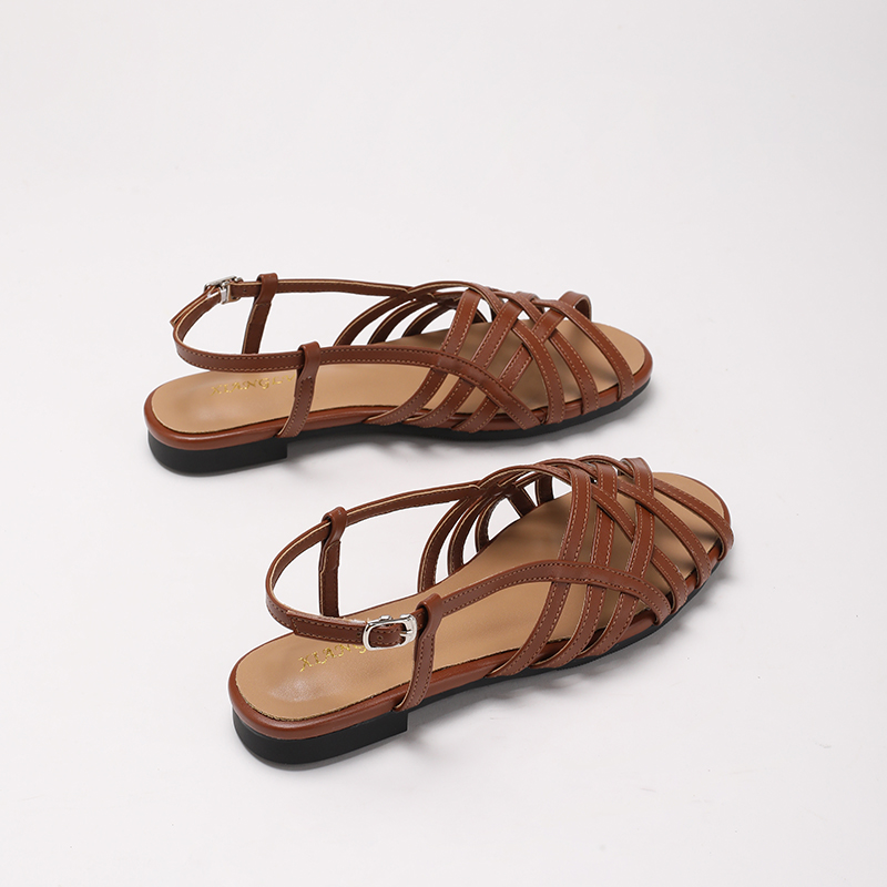 ⏰Last Day!45% OFF 🔥Women's Woven Closed-Toe Flat Sandals, Adjustable Buckle Ankle Strap Roman Shoes for Summer, Beach & Casual Wear