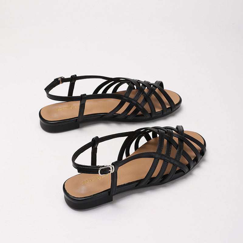 ⏰Last Day!45% OFF 🔥Women's Woven Closed-Toe Flat Sandals, Adjustable Buckle Ankle Strap Roman Shoes for Summer, Beach & Casual Wear