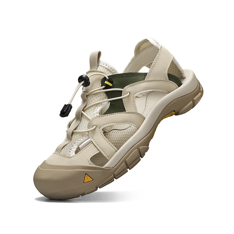  🔥Last Day 70% OFF🔥Men's Hand-Stitched Closed-Toe Leather Sandals, Breathable Hollow Out Roman Style Summer Shoes,