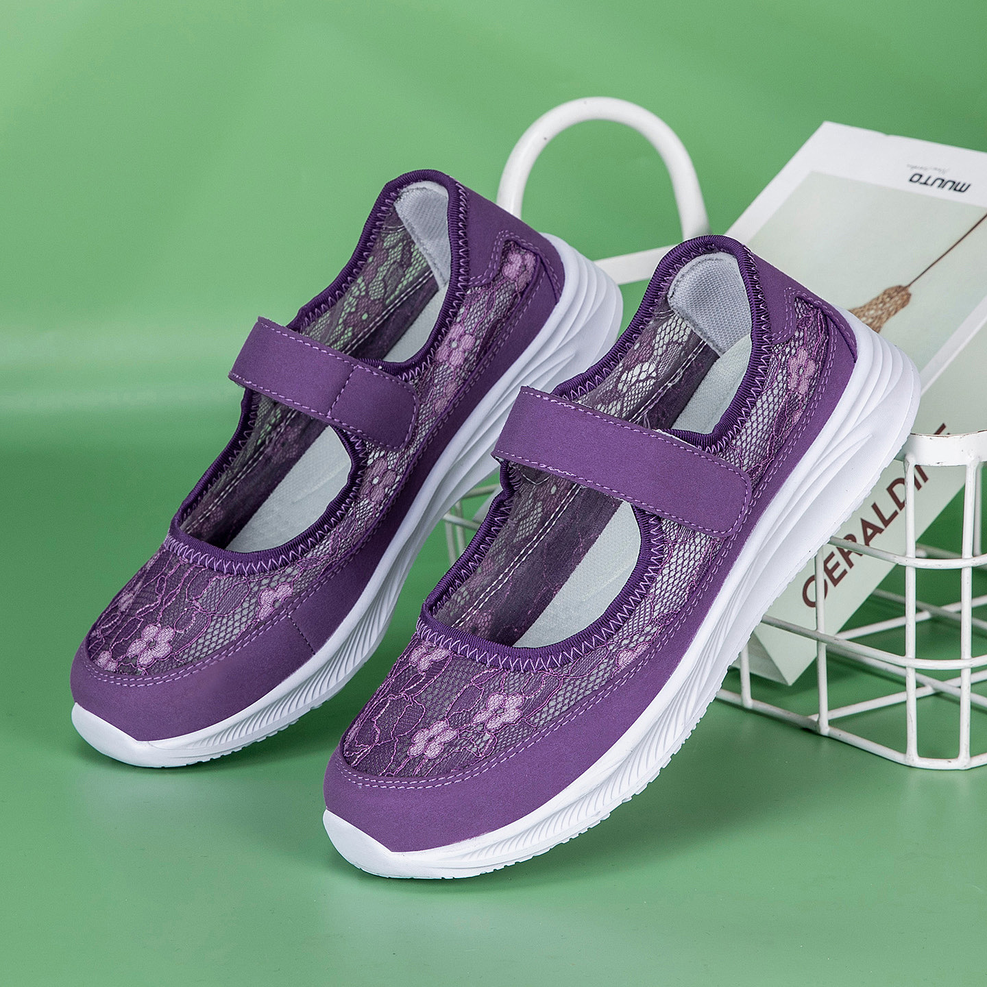 🔥Last Day 60% OFF🔥Women's Lace Mary Jane Walking Shoes - Soft Sole Breathable Comfortable Summer Flats