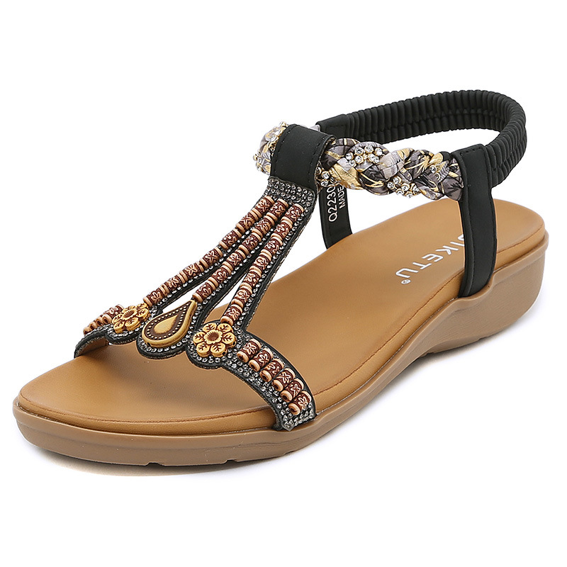 2230-3 Amazon 2026 New Summer Style Versatile Fashionable Women'S Sandals Elastic Band Light And Comfortable Sandals