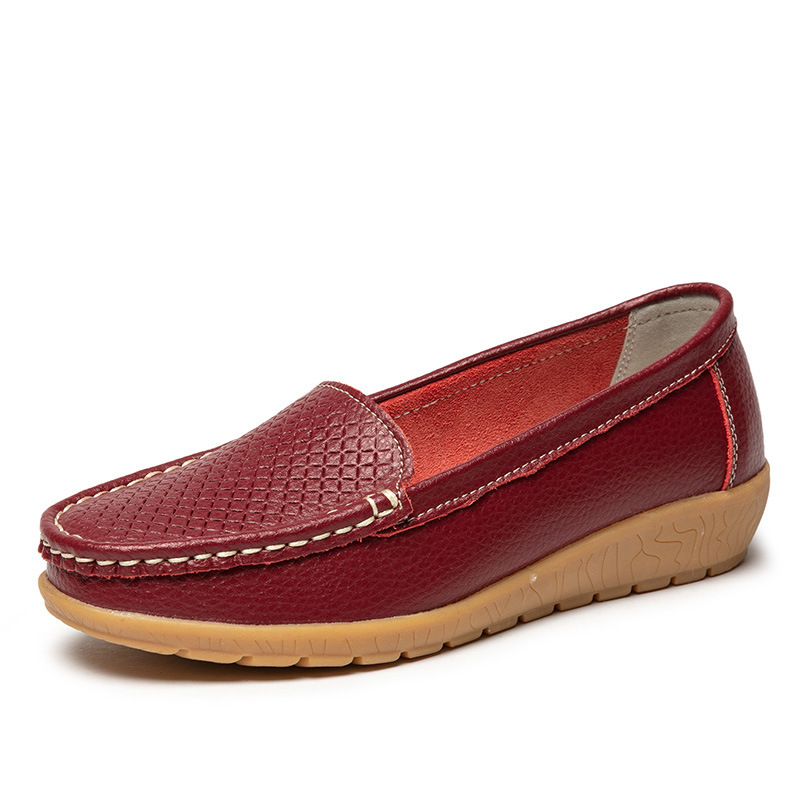 New Summer And Autumn Loafers, Casual Shoes, Beanie Shoes, Large Size Women'S Shoes, Wedge Heels, Middle-Aged And Elderly Mother'S Shoes, Women'S Single Shoes, Cowhide Shoes