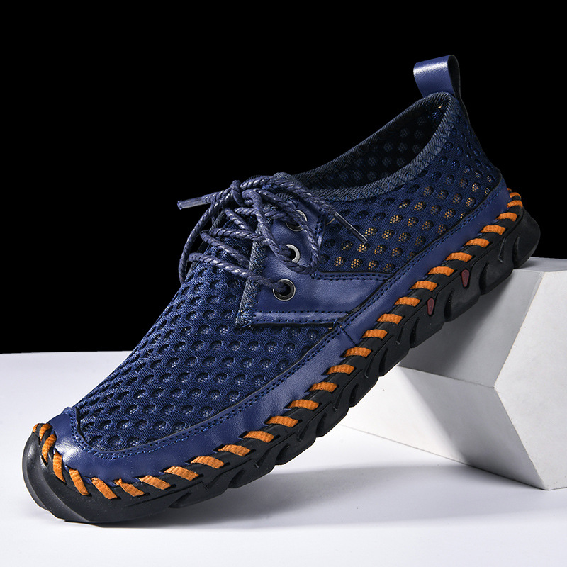 Men'S Outdoor River Tracing Shoes, Mesh Breathable, Quick-Drying, Hand-Stitched Non-Slip Outsole, Lightweight Hiking Shoes