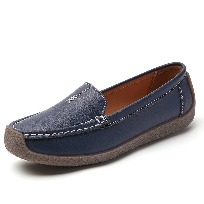 2025 New Loafers Casual Women'S Flat Shoes Soft Sole Soft Surface Mom'S Shoes Comfortable Large Size Beanie Women'S Shoes