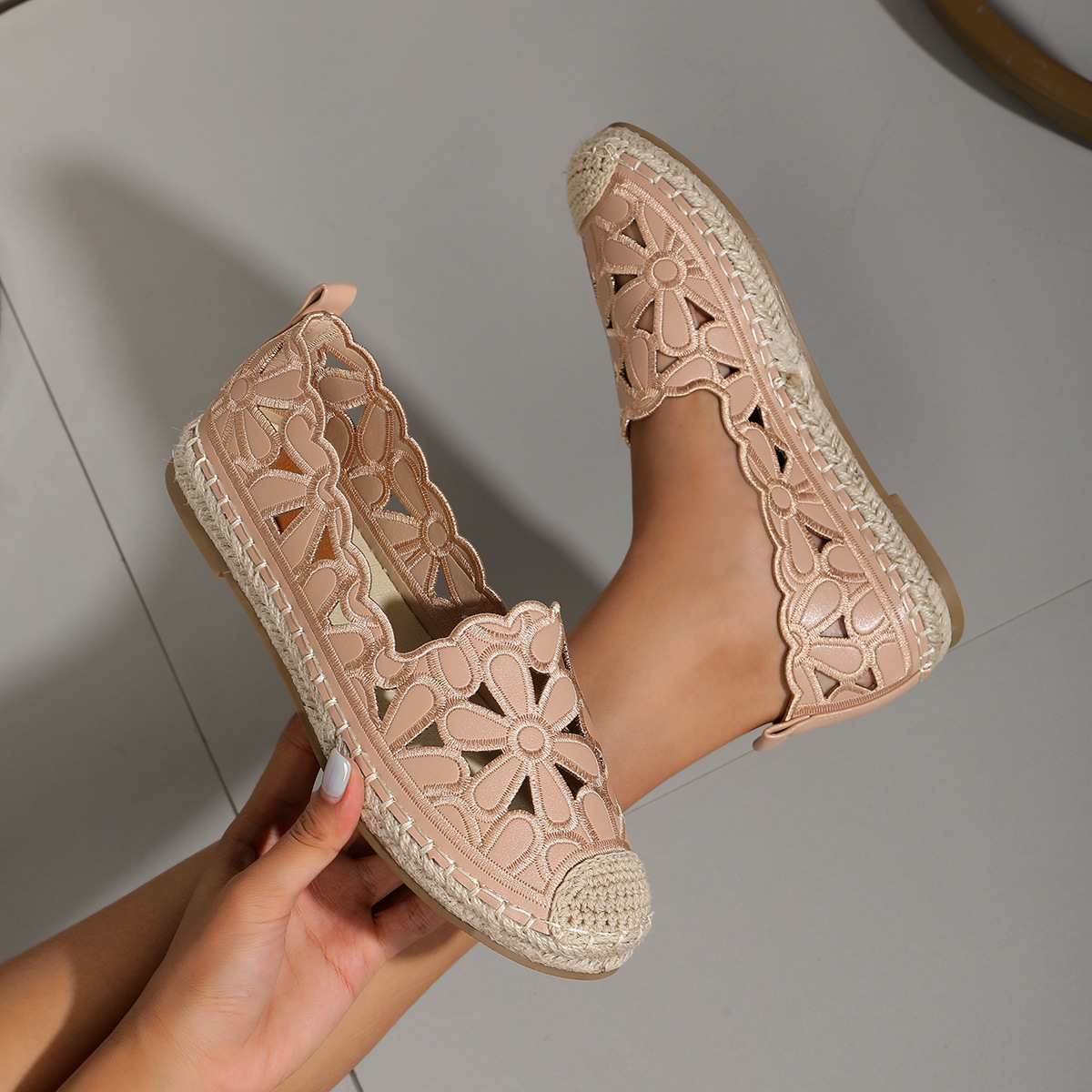 Casual Vacation Straw Sole Flats for Women's All-Day Comfort