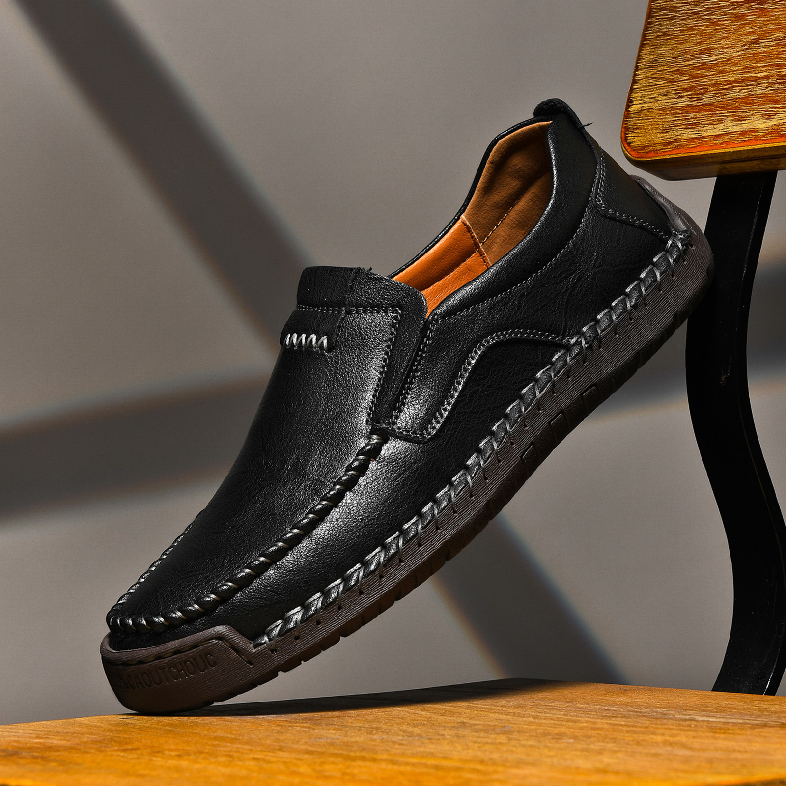Cross-Border Popular Foreign Trade Large Size Leather Shoes For Men Genuine Leather Breathable Business Casual Men'S Shoes Men'S Loafers Driving Shoes