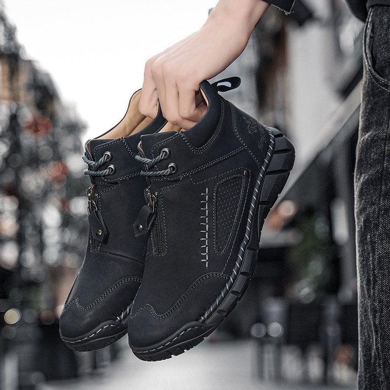 Men's Orthopedic Walking Shoes - Stable Leather Upper | Wide Toe Fit | Healthy Blood Flow | Arch Support Inside | Waterproof | Pressure Relief