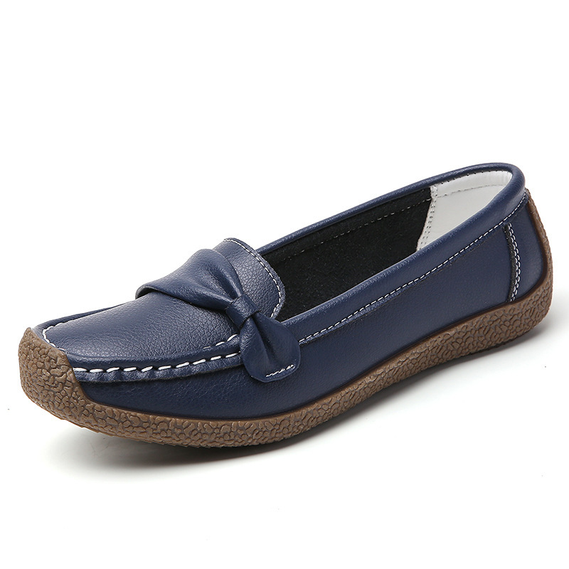 Large Size Cross-Border Comfortable Mother'S Shoes Single Shoes For Middle-Aged And Elderly People Comfortable And Not Tiring Feet Leather Shoes Lightweight Spring And Autumn Loafers