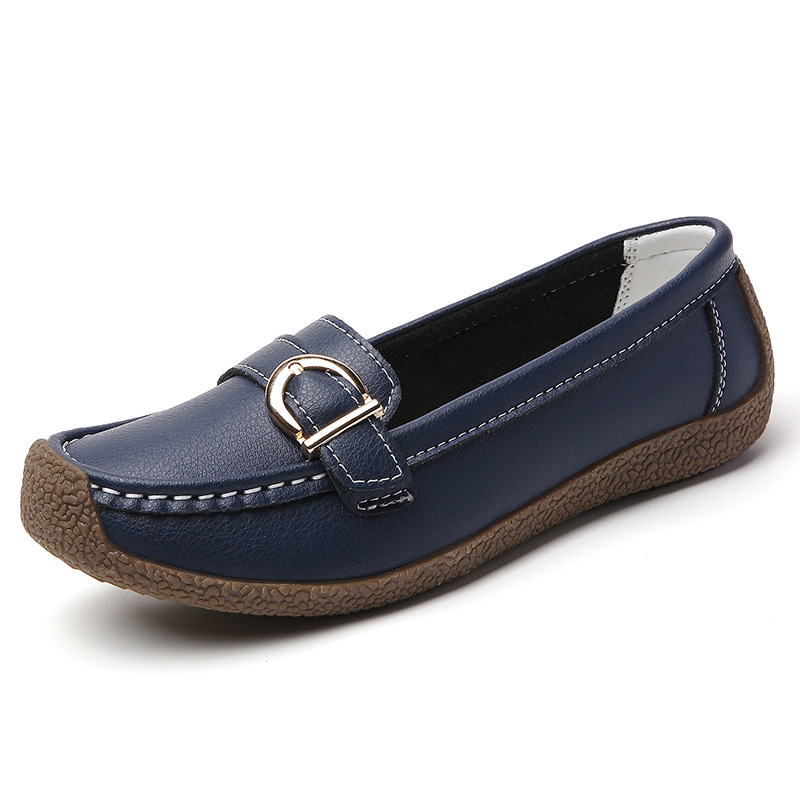2024 New Loafers Casual Women'S Flat Shoes Soft Sole Soft Surface Mom'S Shoes Comfortable Large Size Beanie Women'S Shoes