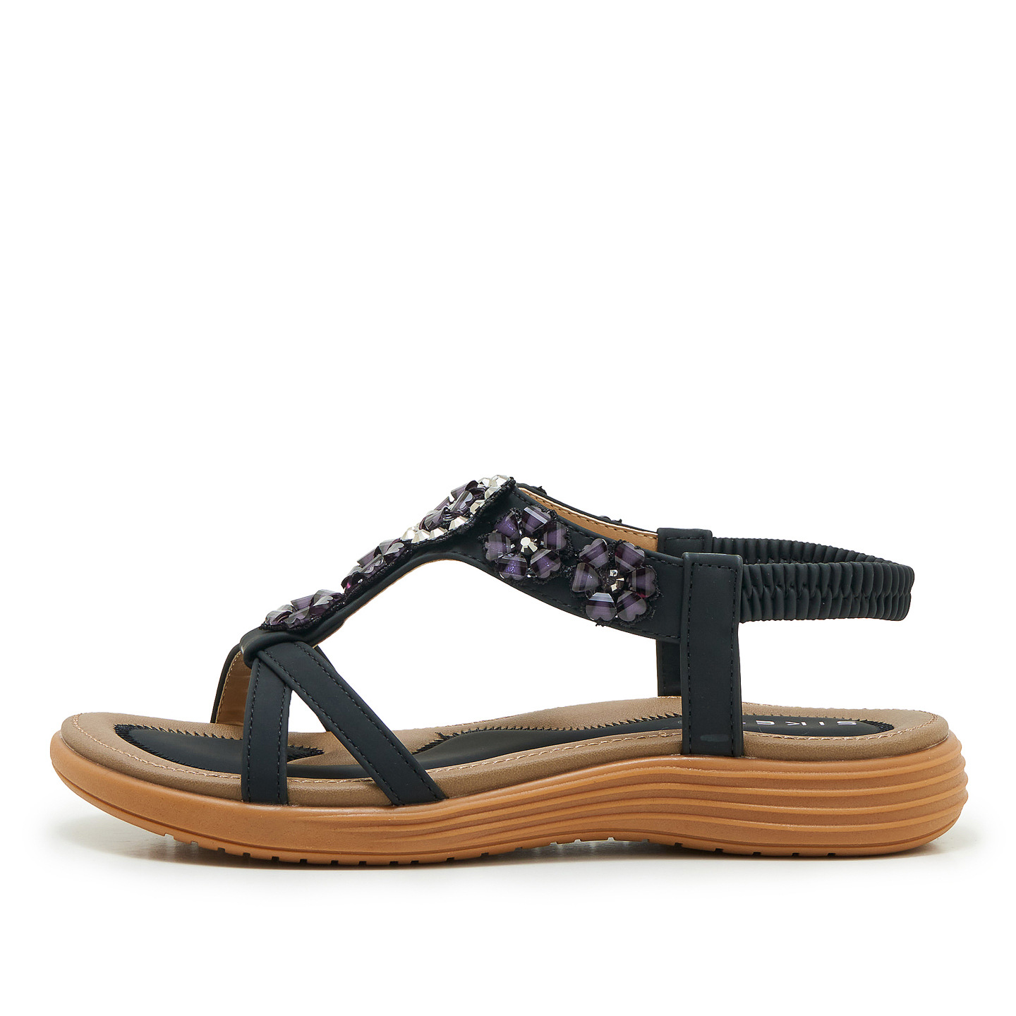  🔥Last Day 70% OFF🔥 Women's 2026 Bohemian Floral Rhinestone Sandals, Elastic Ankle Strap Comfortable Non-Slip Summer 