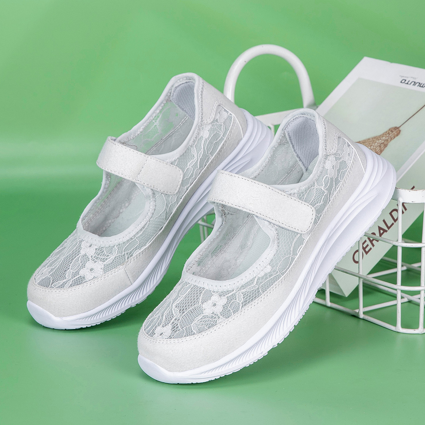 🔥Last Day 60% OFF🔥Women's Lace Mary Jane Walking Shoes - Soft Sole Breathable Comfortable Summer Flats