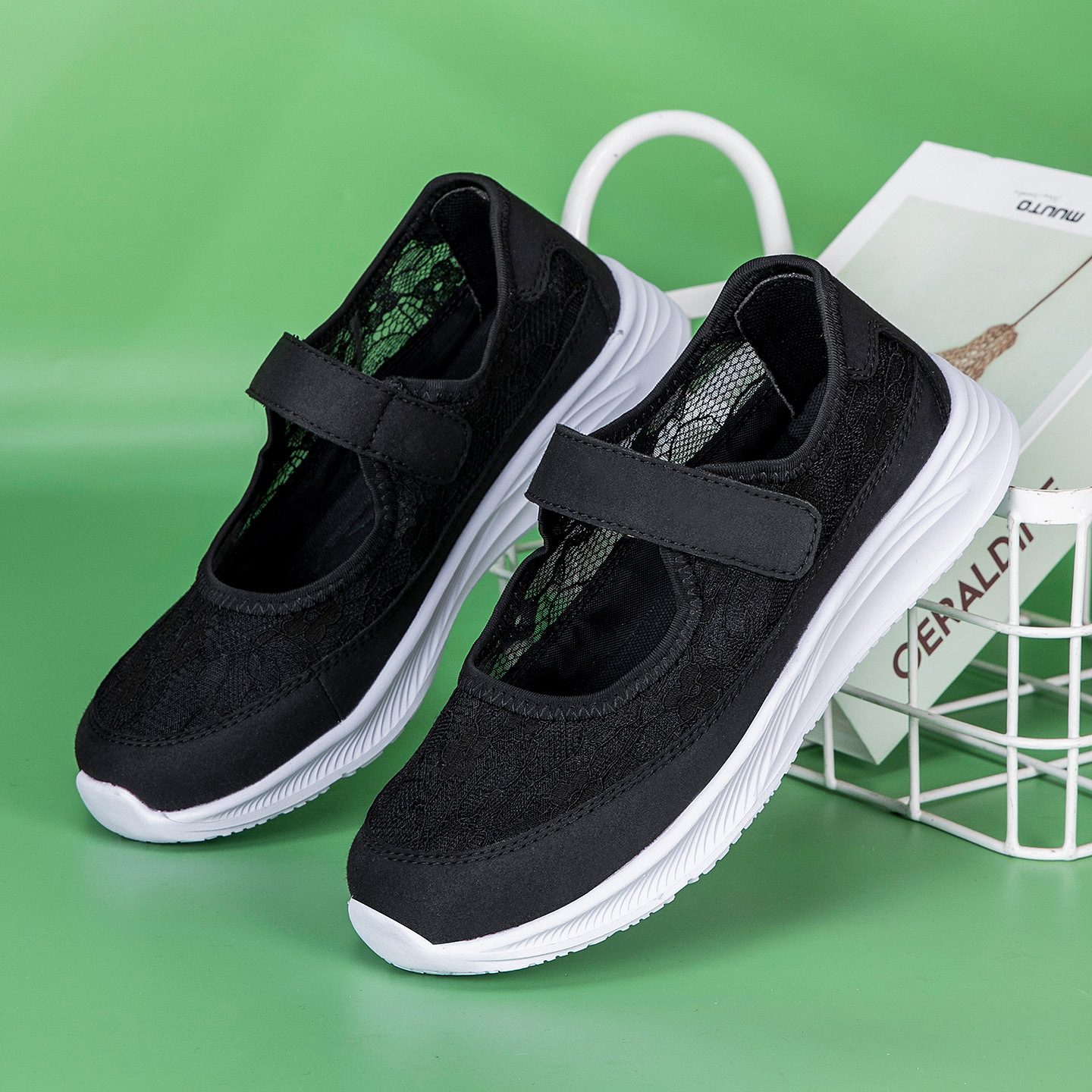 🔥Last Day 60% OFF🔥Women's Lace Mary Jane Walking Shoes - Soft Sole Breathable Comfortable Summer Flats
